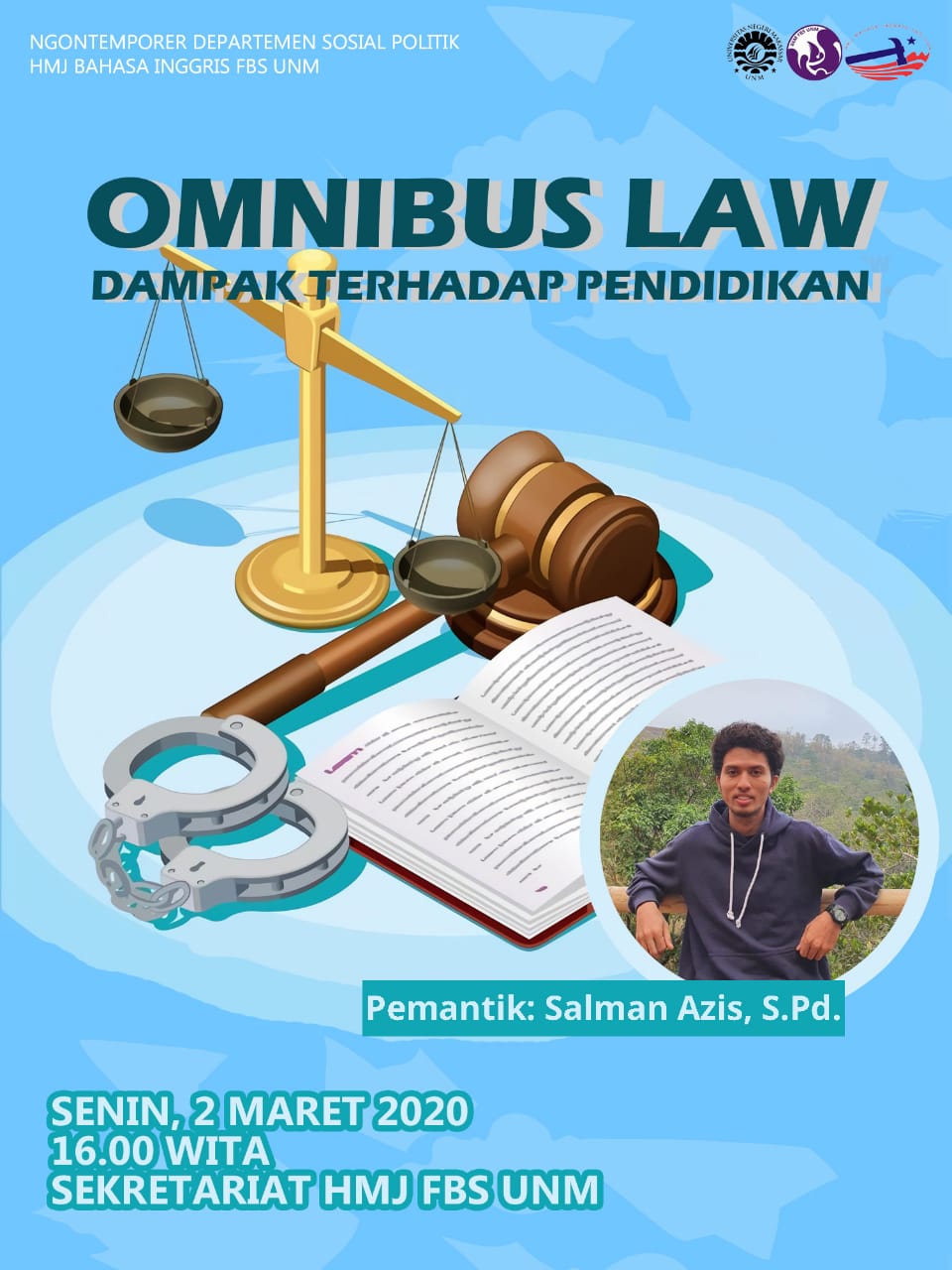 OMNIBUS LAW BERI DAMPAK BURUK PADA PENDIDIKAN, HMJ BAHASA INGGRIS ADAKAN DISKUSI KONTEMPORER