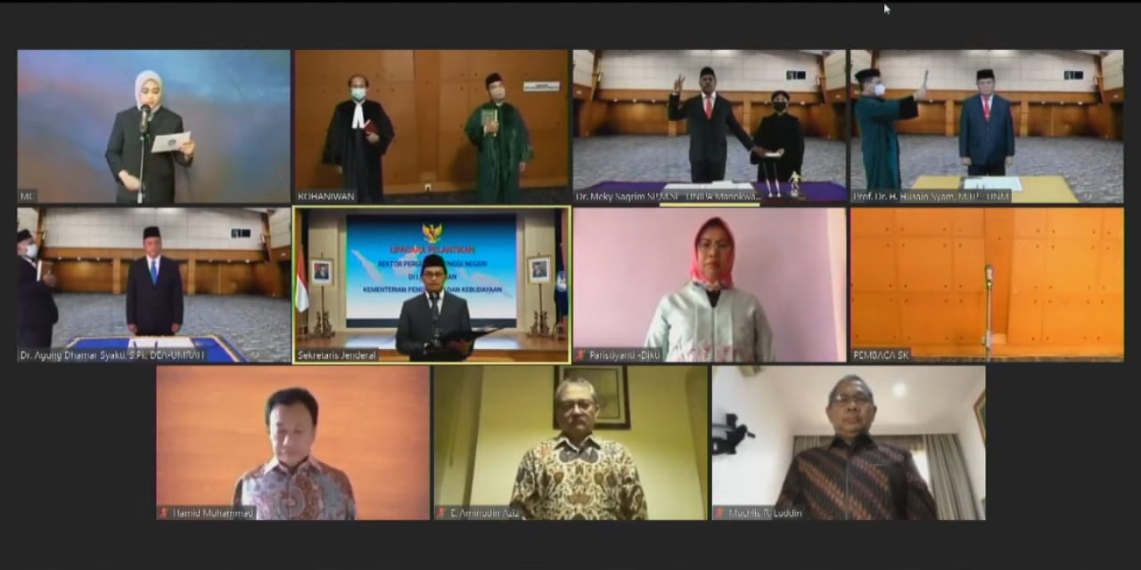 KEMENDIKBUD RI LANTIK REKTOR UNM VIA TELEKONFERENSI