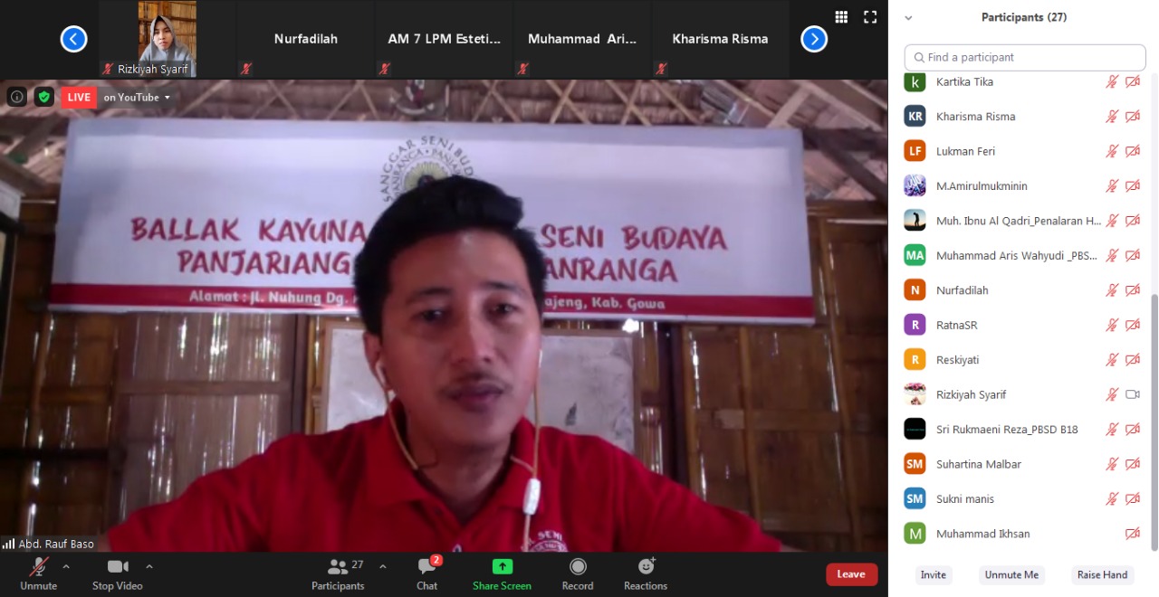 GELAR KAJIAN RUTIN, HMPS PBSD JBSI BAHAS EKSISTENSI BUDAYA 3S BUGIS-MAKASSAR DI ERA MILENIAL