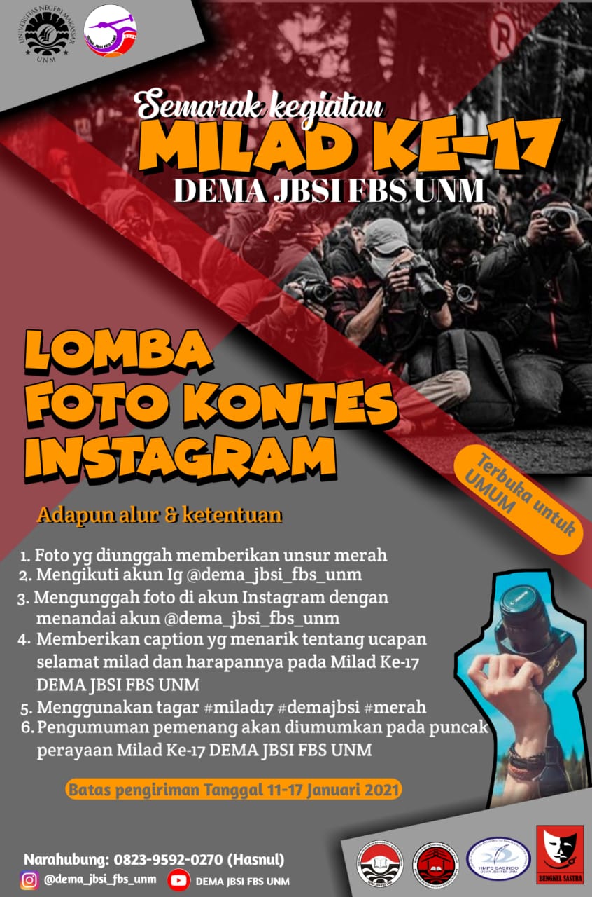 SEMARAK MILAD KE-17, DEMA JBSI ADAKAN LOMBA FOTO KONTES INSTAGRAM