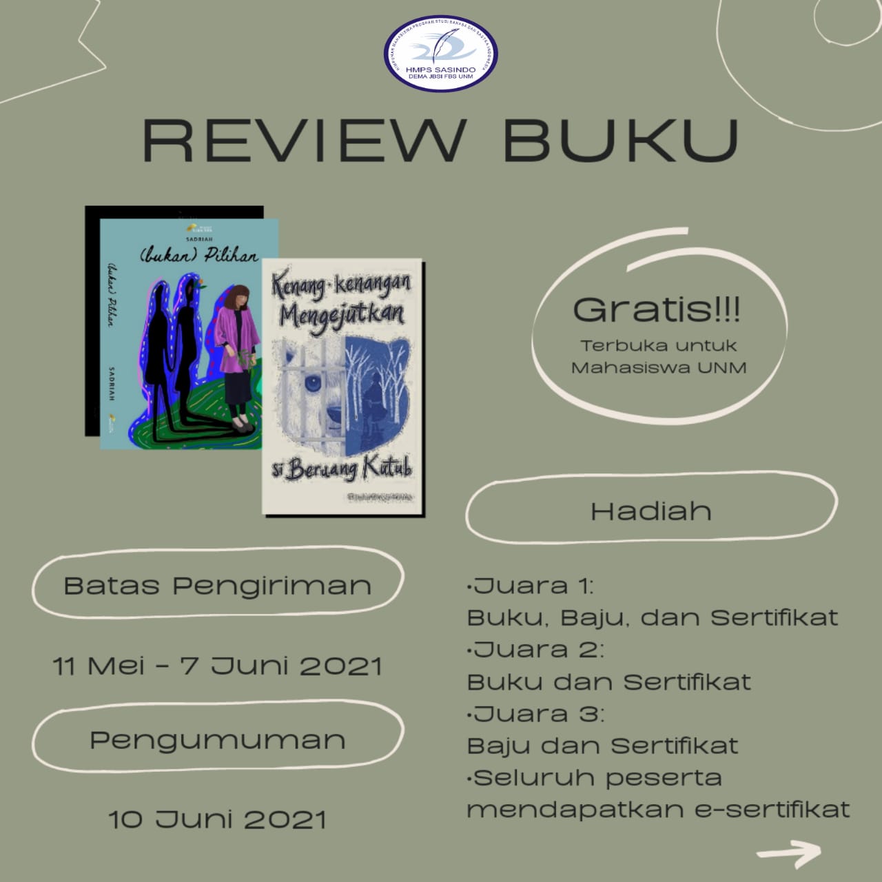 HMPS SASINDO FBS UNM ADAKAN LOMBA REVIEW BUKU
