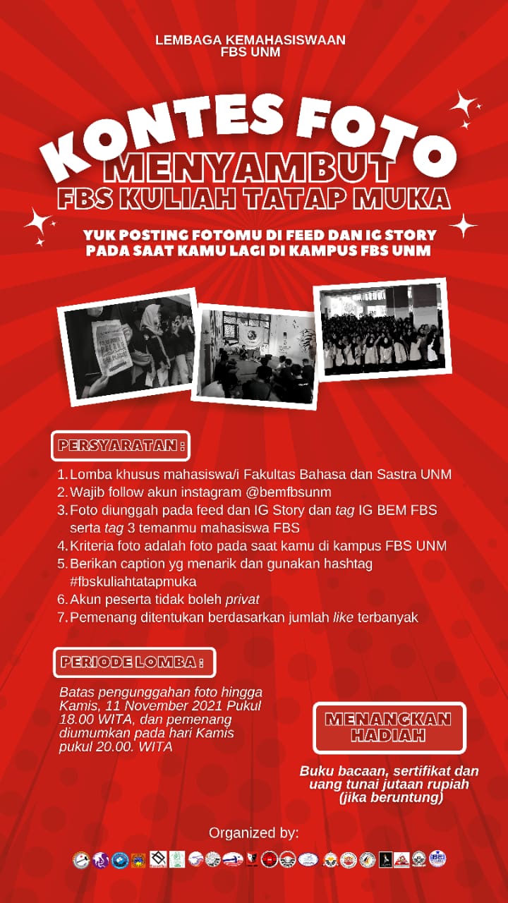 SAMBUT KULIAH TATAP MUKA, LK FBS UNM ADAKAN LOMBA KONTES FOTO