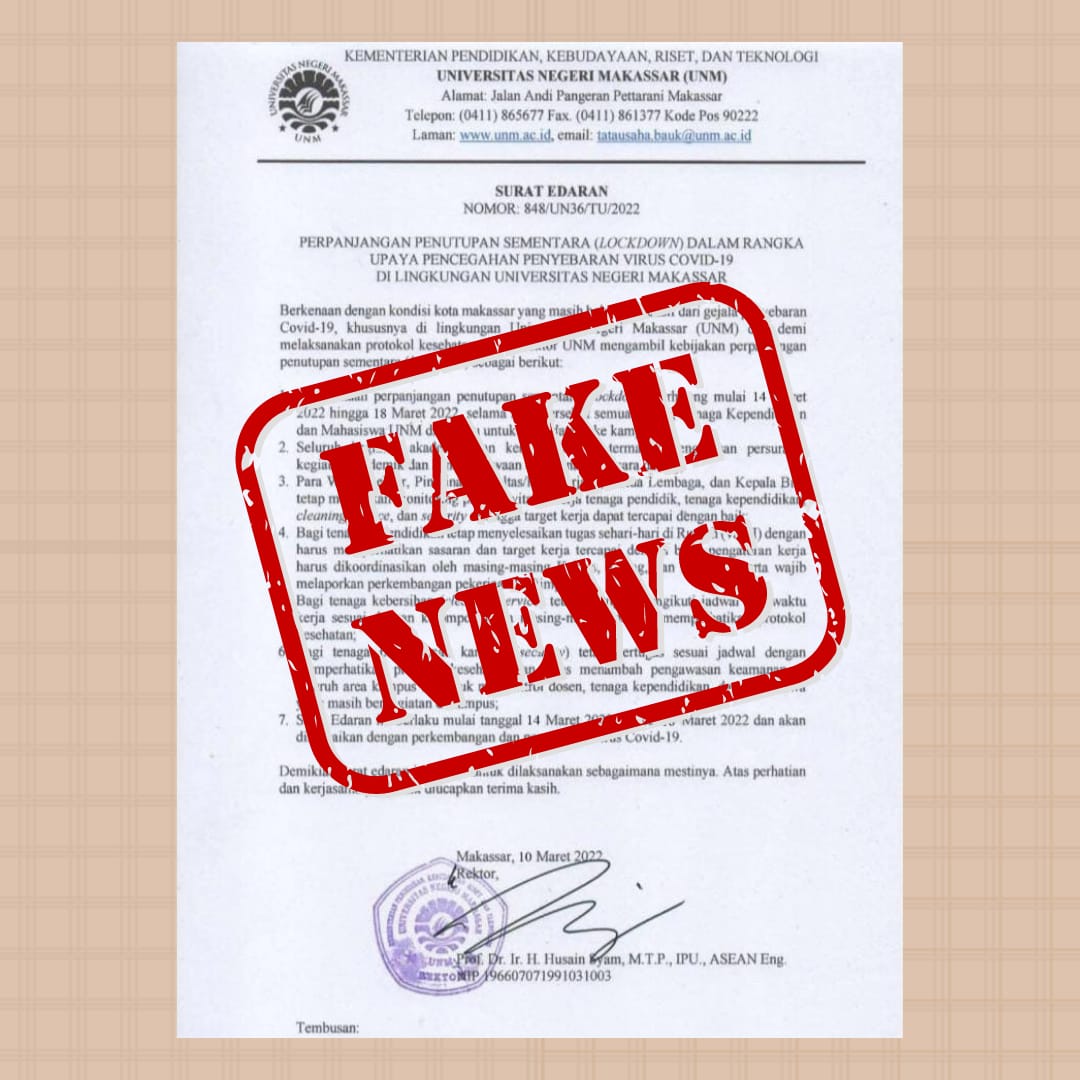 BEREDAR HOAKS SURAT EDARAN PERPANJANGAN LOCKDOWN, SIMAK FAKTANYA