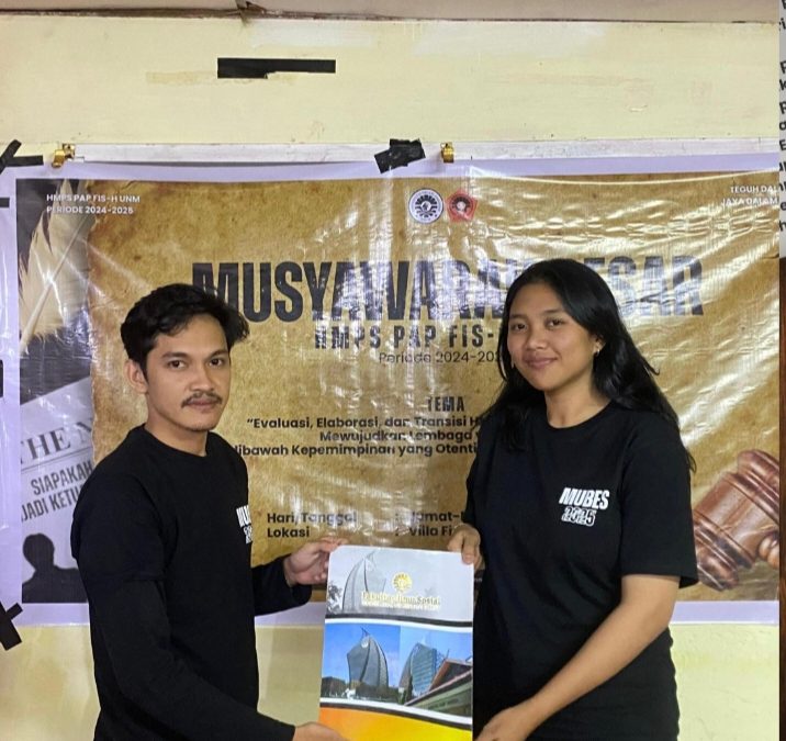 DIVLA AWALIA TERPILIH SEBAGAI FORMATUR KETUA UMUM HMPS PAP FIS-H PERIODE 2025-2026